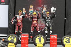 Daytona King of the Baggers 2022 Race 2 podium.